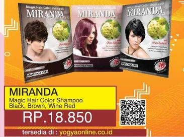 Promo Harga MIRANDA Hair Color Shampoo Black, Brown, Wine Red  - Yogya