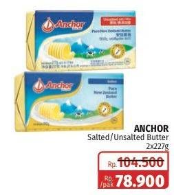 Promo Harga ANCHOR Butter Salted, Unsalted 227 gr - Lotte Grosir