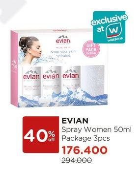 Promo Harga EVIAN Facial Spray 3 kaleng - Watsons