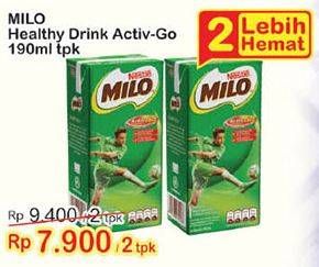 Promo Harga MILO Susu UHT per 2 pcs 190 ml - Indomaret