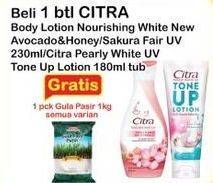 Promo Harga Body Lotion Nourishing White / New Avocado&Honey/ Sakura Fair UV 230ml/ Citra Pearly White UV Tone Up Lotion 180ml   - Indomaret