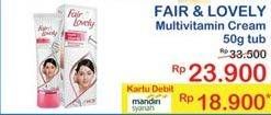 Promo Harga GLOW & LOVELY (FAIR & LOVELY) Multivitamin Cream 50 gr - Indomaret