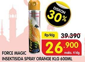 Promo Harga FORCE MAGIC Insektisida Spray Orange 600 ml - Superindo