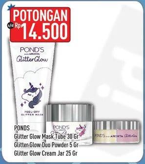 Promo Harga PONDS Glitter Glow Peel Off Mask/Duo Powder/Cream Jar  - Hypermart