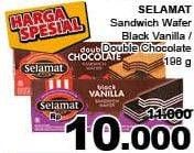 Promo Harga SELAMAT Wafer Black Vanilla, Double Chocolate 198 gr - Giant