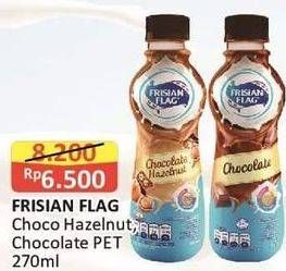 Promo Harga FRISIAN FLAG Susu UHT Botol Chocolate Hazelnut, Chocolate 270 ml - Alfamart