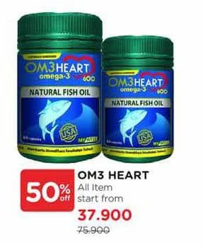 Promo Harga Om3heart Fish Oil Omega 3  - Watsons