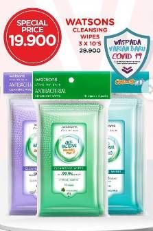 Promo Harga Watsons Cleaning Wipes 3 in 1  - Watsons