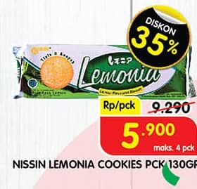 Promo Harga Nissin Cookies Lemonia 130 gr - Superindo