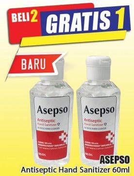 Promo Harga ASEPSO Hand Sanitizer 60 ml - Hari Hari