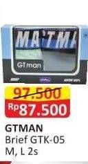 Promo Harga GTMAN Brief GTK-05, M, L 2s  - Alfamart