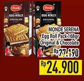Promo Harga MONDE Serena Egg Roll Chocolate, Original 168 gr - Hypermart