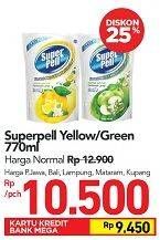Promo Harga SUPER PELL Pembersih Lantai Yellow, Green 770 ml - Carrefour