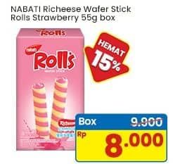 Promo Harga Nabati Rolls Strawberry 55 gr - Indomaret