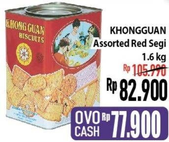Promo Harga KHONG GUAN Assorted Biscuit Red Persegi 1600 gr - Hypermart