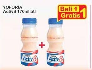 Promo Harga YOFORIA Fermented Milk Drink Activ8 170 ml - Indomaret