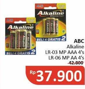 Promo Harga ABC Battery Alkaline LR6/AA, LR03/AAA 6 pcs - Alfamidi