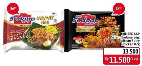 Promo Harga MIE SEDAAP salero padang & Korean spicy chicken  - Alfamidi