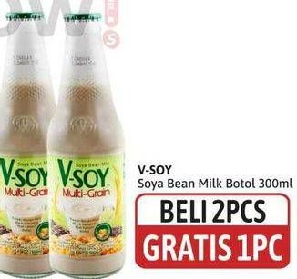Promo Harga V-soy Soya Bean Milk Multi Grain 300 ml - Alfamidi