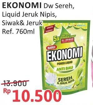 Promo Harga Ekonomi Pencuci Piring Power Liquid Sereh Jeruk Nipis, Siwak Jeruk Limau 760 ml - Alfamidi