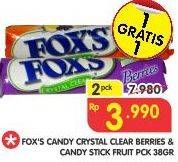 Promo Harga FOXS Crystal Candy Clear Berries, Fruit per 2 pouch 38 gr - Superindo