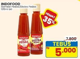 Promo Harga Indofood Sambal Ekstra Pedas, Pedas 135 ml - Indomaret
