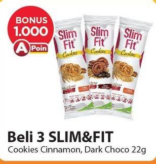 Promo Harga SLIM & FIT Cookies Raisin Cinnamon, Dark Chocolate 22 gr - Alfamart