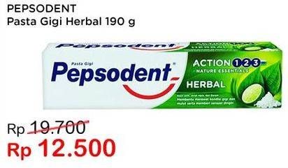 Promo Harga PEPSODENT Pasta Gigi Action 123 Herbal 190 gr - Indomaret