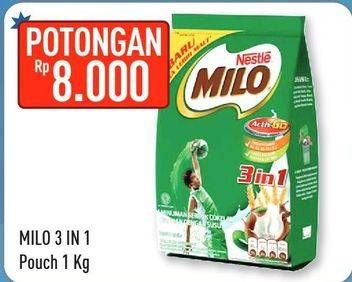 Promo Harga MILO ActigenE 3in1 1 kg - Hypermart