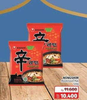 Promo Harga NONGSHIM Noodle Shin Ramyun Spicy Mushroom 120 gr - Lotte Grosir
