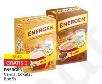 Promo Harga ENERGEN Cereal Instant Vanilla, Chocolate 5 pcs - Alfamart