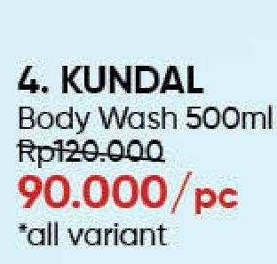 Promo Harga KUNDAL Honey & Macadamia Pure Natural Moisturizing Refreshing Body Wash All Variants 500 ml - Guardian