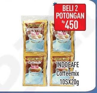 Promo Harga Indocafe Coffeemix per 2 pouch 10 pcs - Hypermart