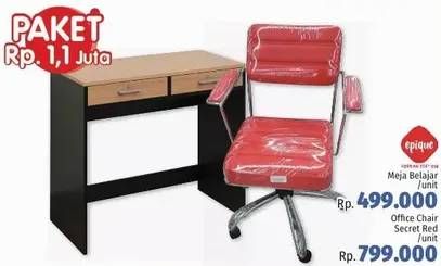 Promo Harga Epique Meja Belajar/Office Chair Secret  - LotteMart
