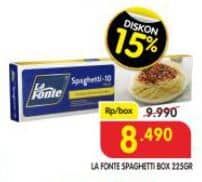 Promo Harga La Fonte Spaghetti 225 gr - Superindo