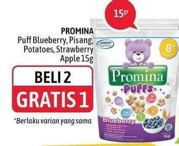Promo Harga PROMINA Puffs Blueberry, Pisang, Potatoes, Strawberry Apple 15 gr - Alfamidi