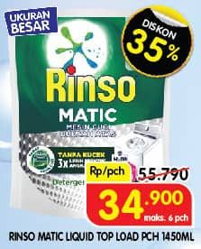 Promo Harga Rinso Detergent Matic Liquid Top Load 1450 ml - Superindo