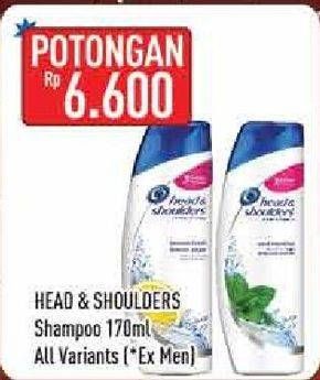 Promo Harga HEAD & SHOULDERS Shampoo All Variants 170 ml - Hypermart