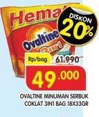 Promo Harga OVALTINE 3 In 1 per 18 sachet 33 gr - Superindo