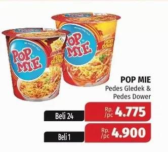 Promo Harga INDOMIE POP MIE Instan Kuah Pedes Dower Ayam, Goreng Pedes Gledeek Ayam 75 gr - Lotte Grosir