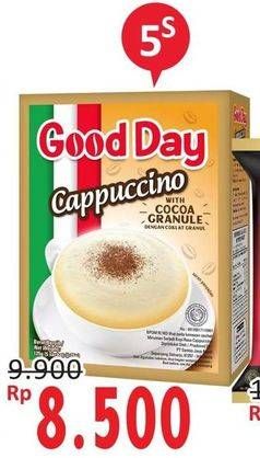 Promo Harga Good Day Cappuccino per 5 sachet 25 gr - Alfamidi