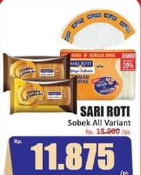 Promo Harga Sari Roti Manis Sobek All Variants 107 gr - Hari Hari