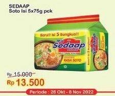 Promo Harga Sedaap Mie Kuah Soto per 5 pcs 75 gr - Indomaret