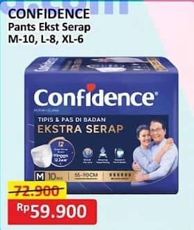 Promo Harga Confidence Adult Pants Slim & Fit Extra Absorb L8, M10, XL6 6 pcs - Alfamart