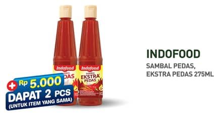 Promo Harga Indofood Sambal Pedas, Ekstra Pedas 275 ml - Hypermart