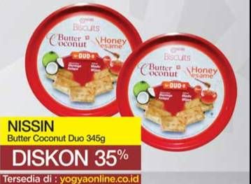 Promo Harga NISSIN Biscuits Duo Butter Coconut Honey Sesame 345 gr - Yogya