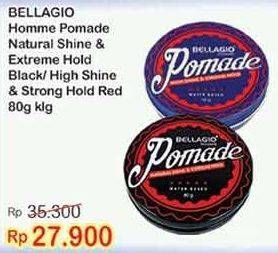 Promo Harga Bellagio Homme Pomade High Shine & Strong Hold/Normal Hold 80 gr - Indomaret