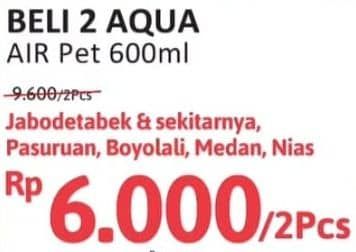 Promo Harga Aqua Air Mineral 600 ml - Alfamidi