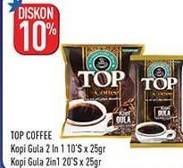 Promo Harga TOP COFFEE Kopi Gula 2in1 10s x 25gr / 20s x 25gr  - Hypermart