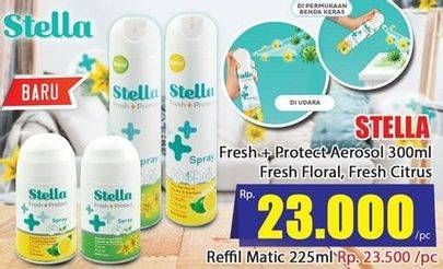 Promo Harga STELLA Fresh & Protect Aerosol Fresh Floral, Fresh Citrus 300 ml - Hari Hari